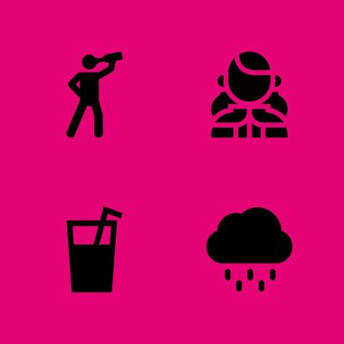 Yaz Icon set. içme, Norveççe ve yağmur vektör grafik tasarım ve web için simge