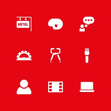 İş Icon set. düşünme, boya paleti ve iletki vektör grafik tasarım ve web için simge