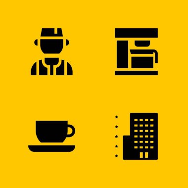 kahve Icon set. Türk, çay bardağı ve grafik tasarım ve web için kahve makinesi vektör simge