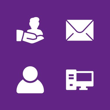 bilgisayar Icon set. grafik tasarım ve web için Kullanıcı, e-posta ve bilgisayar vektör simge