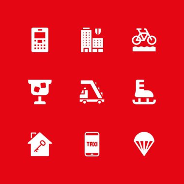 adam Icon set. kokteyl, paraşüt ve merdiven vektör grafik tasarım ve web için simge