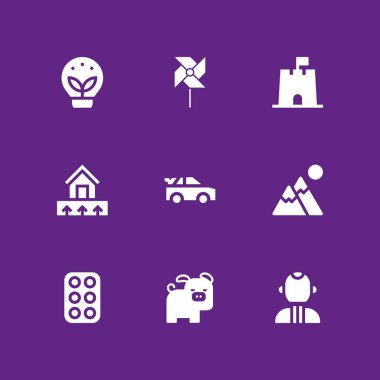 Doğa Icon set. fırıldak, yumurta ve grafik tasarım ve web için Filipin vektör simge