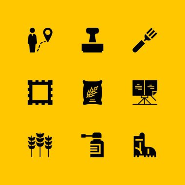 Grunge Icon set. grafik tasarım ve web için sprey, fırça ve rota vektör simge