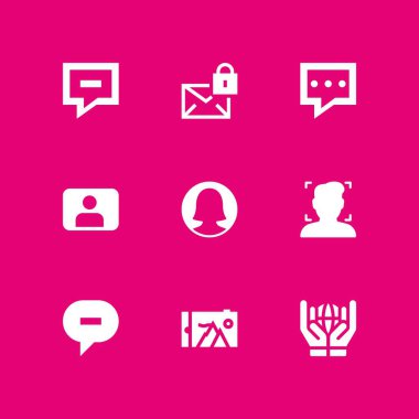 Ağ Icon set. Kullanıcı, sohbet kabarcık ve grafik tasarım ve web için dünya çapında vektör simge