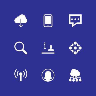 Ağ Icon set. grafik tasarım ve web için WiFi, Kullanıcı ve akıllı telefon vektör simge