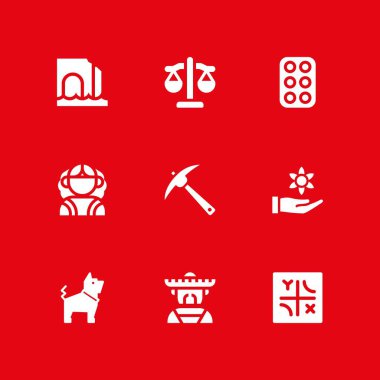 Doğa Icon set. köpek, yumurta ve grafik tasarım ve web için denge vektör simge koru