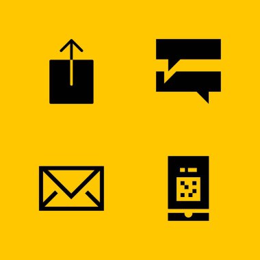 bilgisayar Icon set. grafik tasarım ve web için upload, akıllı telefon ve e-posta vektör simge