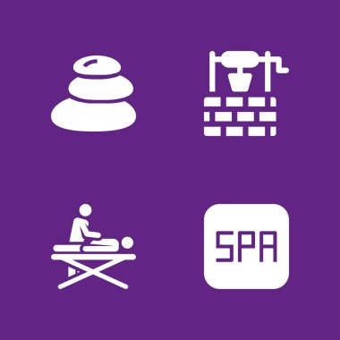 Icon set masaj. grafik tasarım ve web için spa ve masaj vektör simge