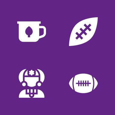 4 futbol simge Brezilya, Amerikan futbol ve Kupası vektör çizim ile grafik tasarım ve web için ayarla