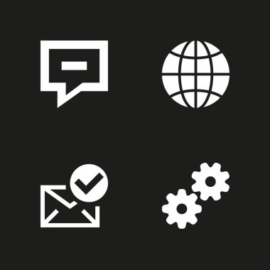 iletişim Icon set. e-posta, ayarları ve grafik tasarım ve web için sohbet vektör simge