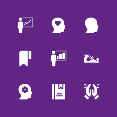 kitap simgesi seti. grafik tasarım ve web için sunum, kural ve profil vektör simgesi