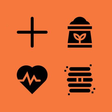 Tıp Icon set. Arı kovanı, gübre ile ve artı vektör grafik tasarım ve web için simgeleri