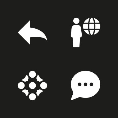 bilgisayar Icon set. grafik tasarım ve web için yanıt, sohbet ve Kullanıcı vektör simge