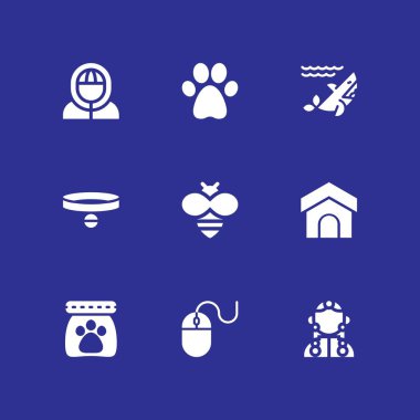 hayvan Icon set. pawprint, grafik tasarım ve web için köpek ev ve Tibet vektör simge