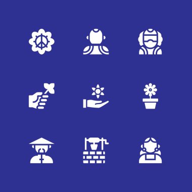 çiçek Icon set. Avustralya, çiçek ve grafik tasarım ve web için Meksika vektör simge