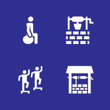 Yoga Icon set. egzersiz ve de grafik tasarım ve web için vektör simge