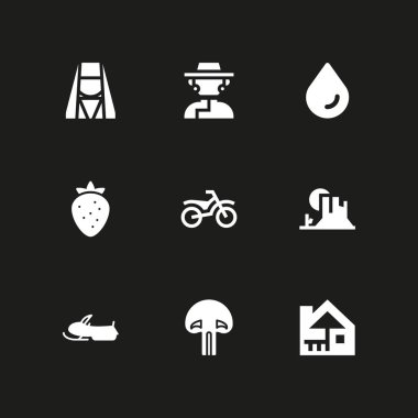 Doğa Icon set. Ermenistan, damla ve grafik tasarım ve web için mantar vektör simge