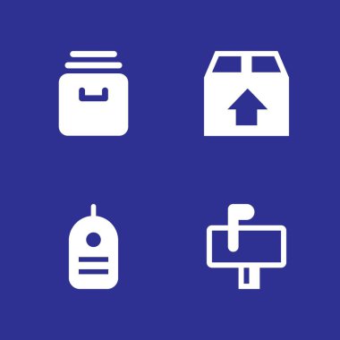 Kağıt Icon set. grafik tasarım ve web arşivi, posta kutusu ve etiket vektör simgesi