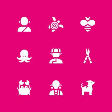 hayvan Icon set. massai, bekçi köpeği ve grafik tasarım ve web için Moğol vektör simge