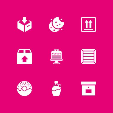 9 şeker simgesi şurubu, çerezler ve grafik tasarım ve web için paket vektör çizim seti