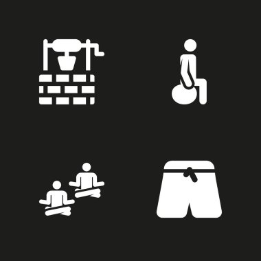 grafik tasarım ve web için illüstrasyon vektör 4 yoga simgesi yoga ile de seti ve egzersiz