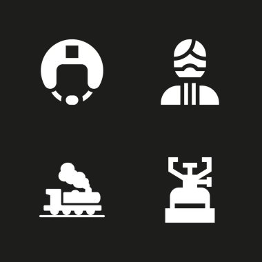 Araba Icon set. grafik tasarım ve web için Pakistan, kask ve gaz vektör simge