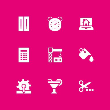 İş Icon set. grafik tasarım ve web için simge vektör dosyaları, dizüstü bilgisayar ve hesap makinesi