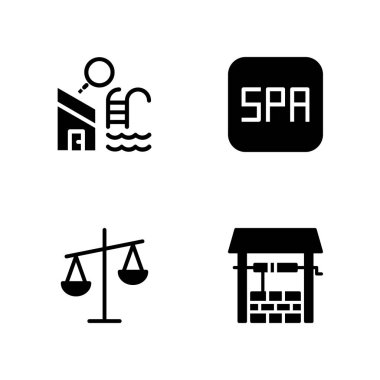 Spa Icon set. denge, yüzme havuzu ve spa vektör simge grafik tasarım ve web için