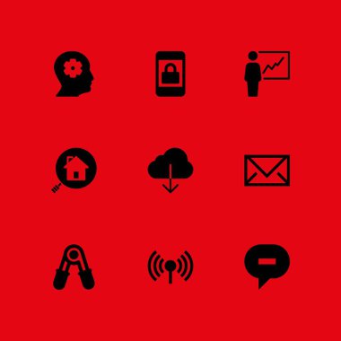 Ağ Icon set. grafik tasarım ve web sunusu, blok ve e-posta vektör simgesi