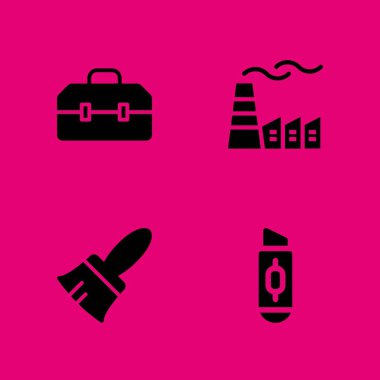 İş Icon set. Araç kutusu, kesici ve grafik tasarım ve web için fabrika vektör simge