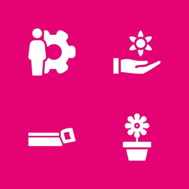 Düğün Icon set. vektör grafik tasarım ve web için simge ayarları, kesim ve çiçek