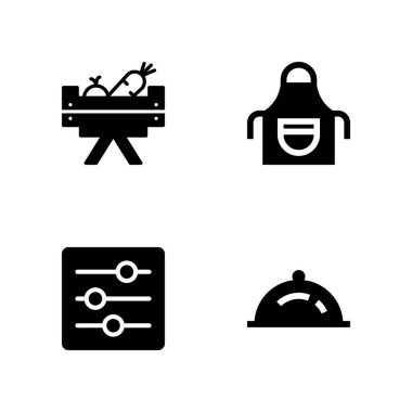 Gıda simge seti. vektör grafik tasarım ve web için simge ayarları, akşam yemeği ve sebze