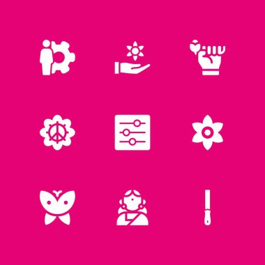 Düğün Icon set. gül, ayarları ve grafik tasarım ve web için Hint vektör simge