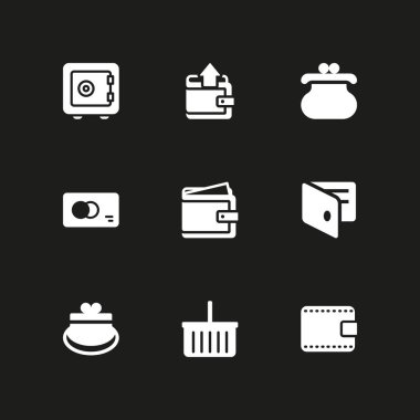 Alışveriş Icon set. grafik tasarım ve web için simge vektör kasa, kredi kartı ve alışveriş sepeti