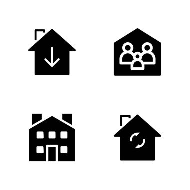 Icon set kira. grafik tasarım ve web için ev vektör simge