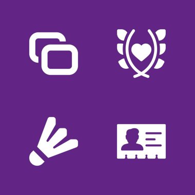 adam Icon set. aşk, badminton, grafik tasarım ve web için kimlik kartı vektör simge