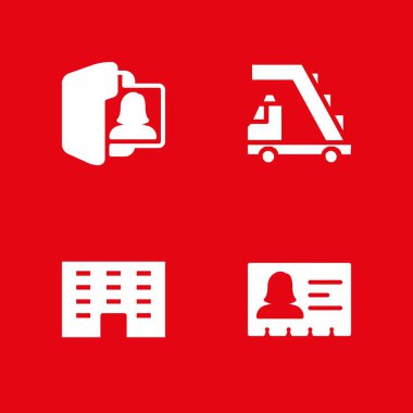 Office simge seti. klasör, kimlik kartı ve grafik tasarım ve web için vektör simge yapı