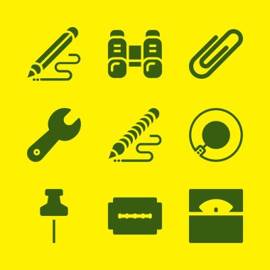 Aracı simge seti. Kuaför salonu ile ölçme ve ataç vektör grafik tasarım ve web için simgeleri