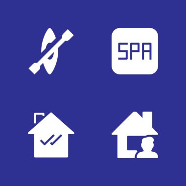 Çift Icon set. grafik tasarım ve web için ev, kayak ve ev vektör simgesi