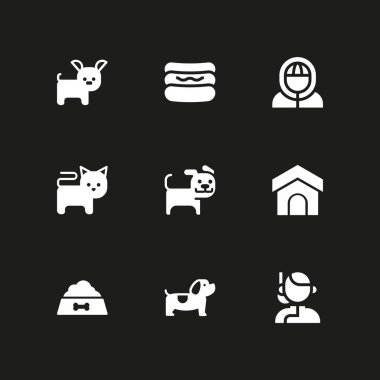 köpek Icon set. grafik tasarım ve web için kedi, köpek ve tazı vektör simge