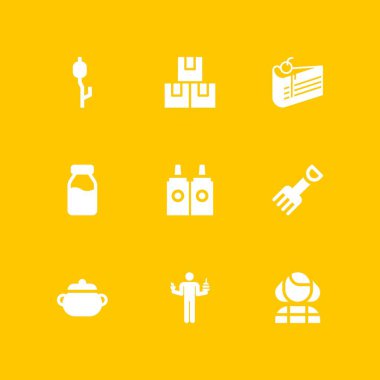 Icon set yemek. hatmi, pasta ve grafik tasarım ve web için diyet vektör simge