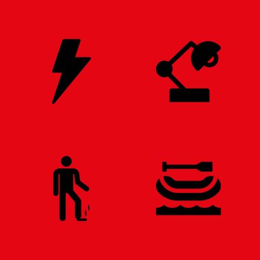 enerji Icon set. Sigara, rafting ve grafik tasarım ve web için yıldırım vektör simge