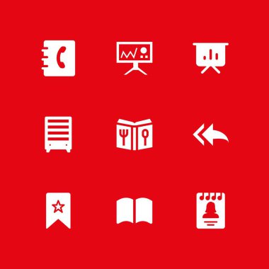 kitap simgesi seti. tarifi, defterini açmak ve grafik tasarım ve web için tüm vektör simge yanıt