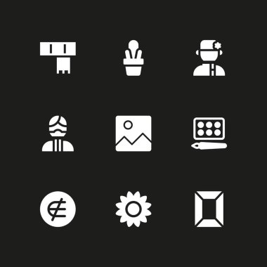 çiçek Icon set. eşarp, Rusya ve grafik tasarım ve web için çerçeve vektör simge