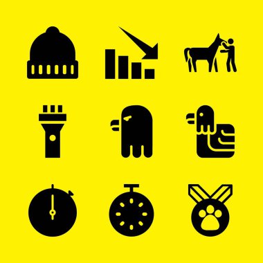 spor Icon set. Kış şapka, madalya ve kaybı vektör grafik tasarım ve web için simgeleri