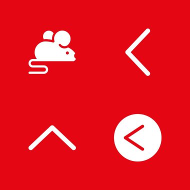 4 ok simgesi ile seti daha, sol ok ve yukarı ok vektör çizim grafik tasarım ve web için azdır