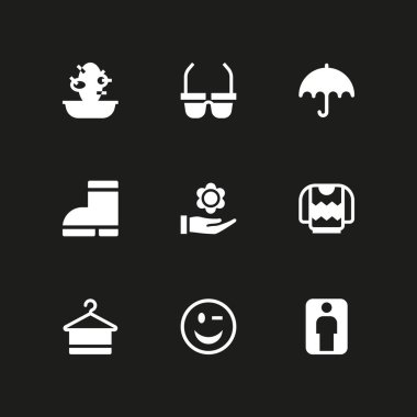 moda Icon set. grafik tasarım ve web için adam, kaktüs ve çiçek vektör simge