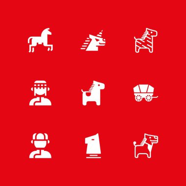 ATI simge seti. grafik tasarım ve web için Knight, vagon ve at vektör simgesi