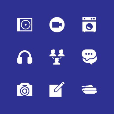 teknoloji Icon set. düzenleme, tank ve grafik tasarım ve web için çamaşır makinesi vektör simge