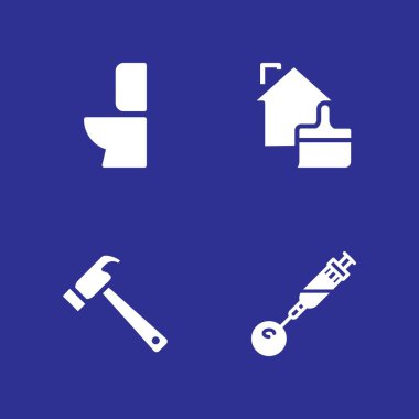 House simge seti. grafik tasarım ve web için tuvalet, ev ve böcek ilacı vektör simgesi